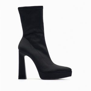ZARA PLATFORM HEELED ANKLE BOOTS